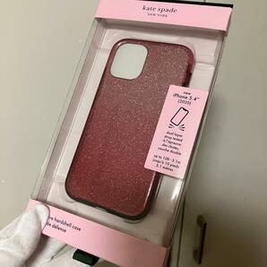 新品ラスト①★レア★即発送★kate spade★ケイトスペード★iPhone12mini専用★オンブレレッドラメグラデーションハードケース★