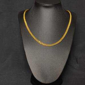  flat chain double 18k gp 18k gold chain men's lady's necklace 56cm genuineness unknown six surface cut . gold 338