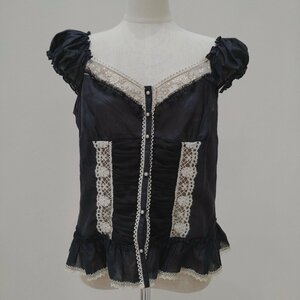HISCHRONE tops size :3 navy white gold lace ribbon his Krone 