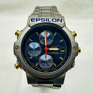 SEIKO セイコー ALBA アルバ EPSILON イプシロン Y182－6A80 クロノグラフ デイト チタン クオーツ 電池交換済 稼働品 中古品