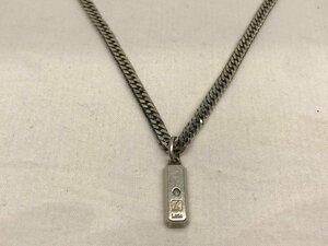 (A)Leda SILMA レダシルマ ダイヤモンド 0.025ct インゴット型 ネックレス ゲルマニウム シルバー 中古品 重量 約35g チェーン長さ 約55cm