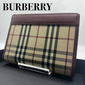 【新品未使用・箱付き】BURBERRY バーバリー 二つ折り財布 ノバチェック ボルドー ワインレッド がま口