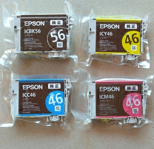 【送料無料】EPSON 純正プリンターインク IC4CL56相当 4色セット各1本 ICBK56 ICM46 ICY46 ICC46 未使用品/エプソン/新品/(IC4CL46)