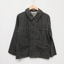 99 OLD JOE & CO. THREE POCKET ATERIER JACKET オールドジョー リネンジャケット カバーオール 171JK09 ブラック サイズ36_画像1