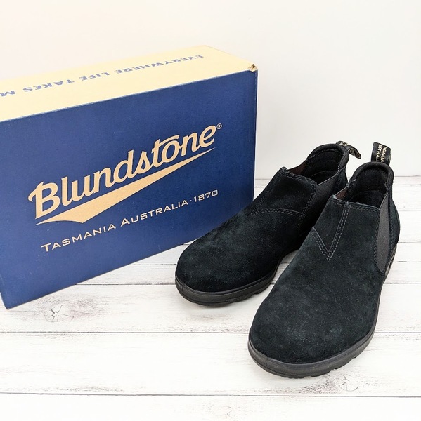 美品 Blundstone ブランドストーン サイドゴアブーツ ブラック スウェード UK6 US7 25cm 1605 ORIGINAL SLIP ON SHOE