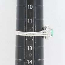 PT900 リング 指輪 12号 エメラルド 0.51 ダイヤ 0.23 総重量約3.3g 中古 美品 送料無料☆0315_画像5
