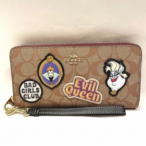 コーチ DISNEY X COACH ヴィランズ パッチ ロングジップウォレット CC336 長財布 レディース☆0314