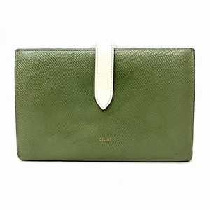  Celine Large strap wallet bai color purse 2. folding long wallet unisex *0302