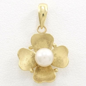  Pola K18YG pendant top pearl gross weight approximately 1.1g used beautiful goods free shipping *0315