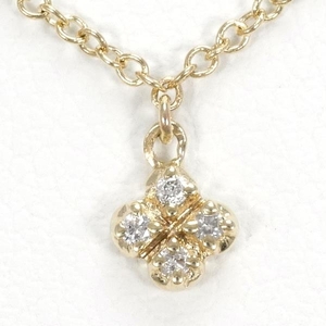  Folli Follie 10K YG necklace diamond 0.02 gross weight approximately 1.0g approximately 40cm used beautiful goods free shipping *0315