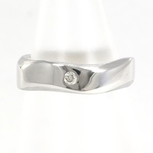 K18WG リング 指輪 8号 ダイヤ 0.03 総重量約5.0g 中古 美品 送料無料☆0204