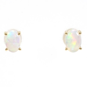 K18YG earrings opal gross weight approximately 0.8g used beautiful goods free shipping *0315