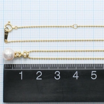 K18YG ネックレス パール ダイヤ 0.02 総重量約3.4g 約40cm 中古 美品 送料無料☆0315_画像5