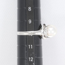 PT900 リング 指輪 10号 パール 約8mm ダイヤ 0.08 総重量約5.2g 中古 美品 送料無料☆0315_画像6