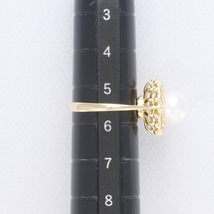 K18YG リング 指輪 5.5号 パール 約8mm ダイヤ 総重量約3.7g 中古 美品 送料無料☆0315_画像5