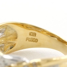 PT900 K18YG リング 指輪 10号 ダイヤ 0.20 総重量約5.4g 中古 美品 送料無料☆0315_画像6