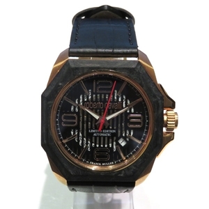 ロベルトカヴァリ byフランクミュラー 1G077 デイト 自動巻 時計 腕時計 メンズ 美品☆0101