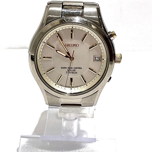  Seiko Spirit 7B42-0AN0 solar titanium clock wristwatch men's *0313