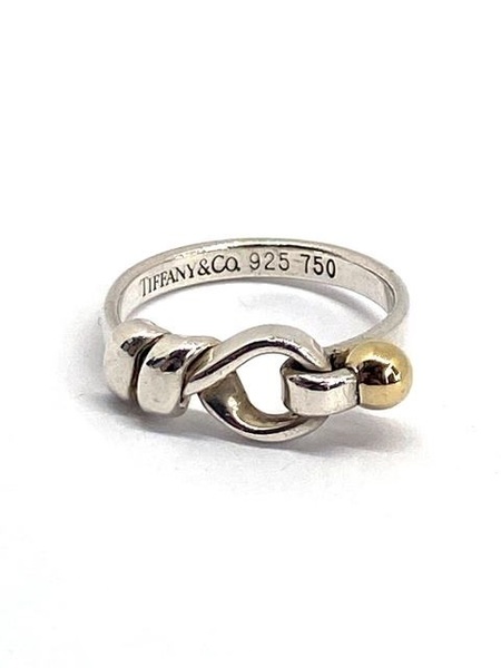 【即決】 8号 Tiffany&Co. ティファニー フック＆アイ リング SV925 750 シルバー ゴールド K18 ジュエリー 指輪 2.5ｇ