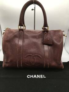 1円【CHANEL 】ボストンバッグ ハンドバッグ レザー シャネル ボストン 2WAY ココマーク 