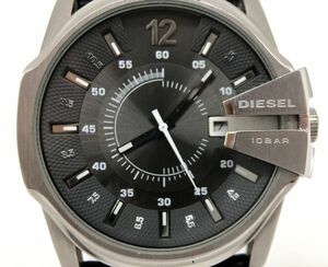 [ operation goods ]DIESEL diesel wristwatch DZ-1206 quartz type analogue men's black face box attaching 