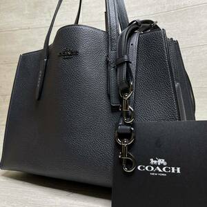 1円【入手困難品】ショルダー　コーチ COACH トートバッグ ビジネスバッグ ブリーフケース A4 2way レザー メンズ レディース ダークグレー