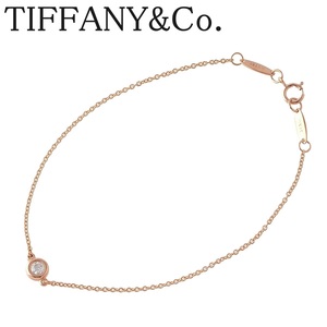 ティファニー ダイヤ ブレスレット バイザヤード AU750PG 枠5.2mm ダイヤ0.10ct 18.5cm 新品仕上げ済 TIFFANY【16595】