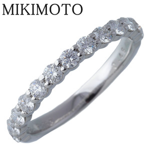  Mikimoto кольцо с бриллиантом половина Eternity современная модель 8 номер 0.46ct Pt950 DGR-1351R type новый товар с отделкой MIKIMOTO[16976]