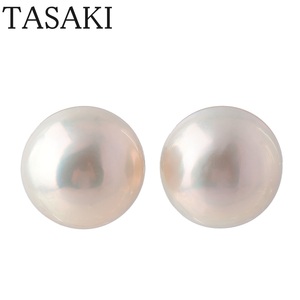 タサキ マベパール ピアス 11.7mm K18WG 新品仕上げ済 TASAKI 田崎真珠【17144】