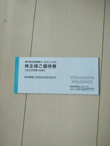 【送料無料　匿名配送】吉野家株主優待券　500円×10枚　有効期限2025年5月末日　