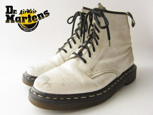 英国製 ドクターマーチン 1460 8ホール ブーツ 白系 24.5cm メンズ 靴 Dr.Martens d105-32-0127W