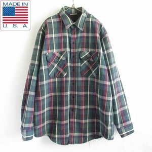 90s USA製 FIELD&STREAM ネルシャツ キルティングライナー付き L 長袖シャツ アメカジ アメリカ製 90年代 ビンテージ D149-14-0009ZVW