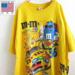 レア USA製 m&m's ナスカー2000 レーシングチーム 半袖Tシャツ 黄色系 3XL NASCAR エムアンドエムズ アメリカ製 d143-01-0060ZVW