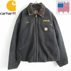 USA製 carhartt デトロイト ジャケット J01 黒 フェード ブラック XL程度 48TALL カーハート ワークジャケット ビンテージ D149-18-0087ZVW