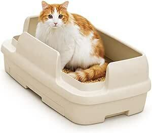 ニャンとも清潔トイレセット [約1か月分チップ・シート付]猫用トイレ本体のびのびリラックスライトベージ