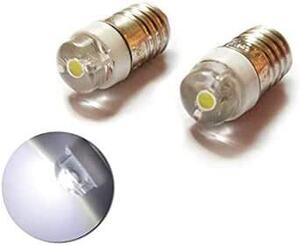U/D 2個 E10 低電圧 0.5W DC 1.5V-3V LED豆電球 白色 コンパクトサイズ版 高輝度 6000K 螺旋LE