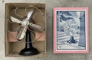  war front high class tin plate toy electric fan box attaching * Kyoto * new capital ultimate . river toy shop * old toy materials 