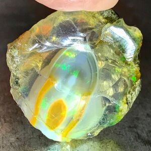 オパール 原石 41.65ct エッグオパール エチオピアンオパール 蛍光 天然石 コレクション 天然オパール 鉱物 カラフル 