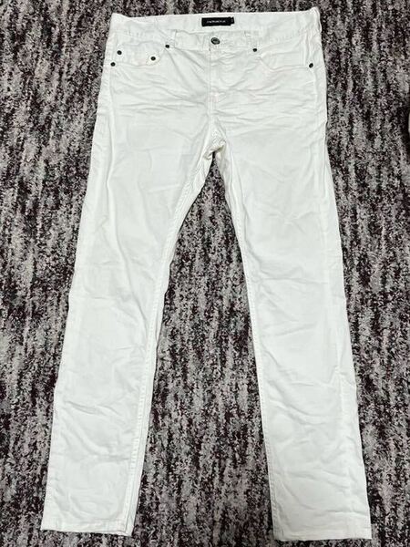JACKROSE ジャックローズ 春夏 ストレッチスキニーパンツ かなりストレッチ デニム パンツ ジーンズ Sz.35 大きいサイズ ホワイト 白