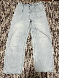 [Private Pouse] private Poe z. color waist the back side rubber Denim L size 69-77 light blue jeans 