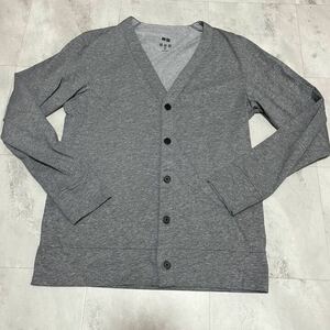 美品！ユニクロ　UNIQLO　メンズ　エアリズムUVカットカーディガン（長袖）　着るUVカット　エアリズム　グレー