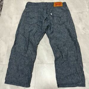 美品　リーバイス　Levi's 505 W30 　半端丈パンツ　ブルー　サマーデニム　 麻混