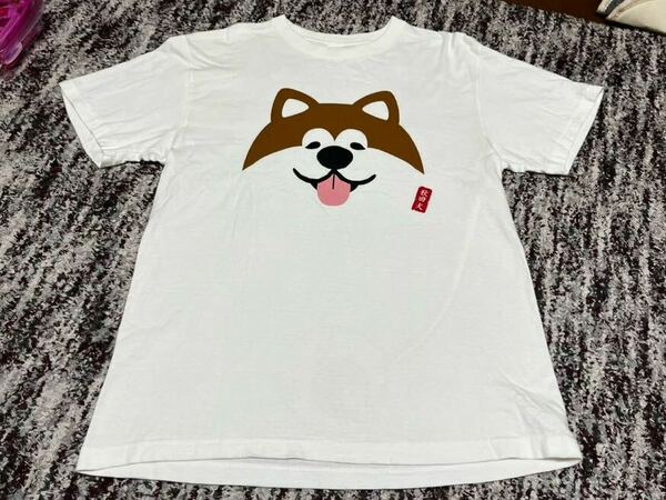 犬　DOG　秋田犬　 Ｔシャツ　しっぽプリント付き　Lサイズ