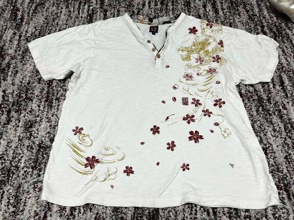 桜龍　半袖Tシャツ　和柄　Ｍサイズ