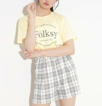 新品　PINK-latte　　ガーリーロゴTシャツライト　レモンイエロー(031) 15(150cm)　　定価1089円_画像1