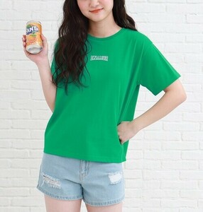 新品　PINK-latte　バックグラデカレッジTシャツ　グリーン(022)　15(150cm)　定価1089円