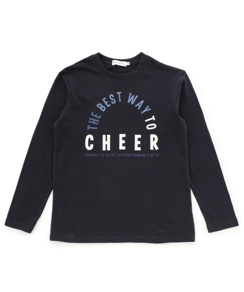 ラスト　新品　THE SHOP TK　CHEERアーチロゴ長袖Tシャツ　ブルー系　14(140cm)　