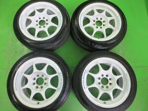 PCD100 ASAHI TEC Weds SPORT 6.5j/+43 hub approximately 65. tire 165/55R14 approximately 9 amount of crown manufacture 22 year 4 pcs set! used doli car light car compact car 