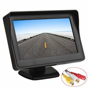  free shipping! small size 12V/24V circulation 4.3 -inch monitor liquid crystal high resolution on dash monitor 2 system. image input back synchronizated parking monitor 