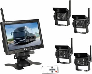  truck * bus * heavy equipment correspondence 12/24V 7 inch liquid crystal monitor wireless back camera set wireless type guideline have large vehicle also optimum 